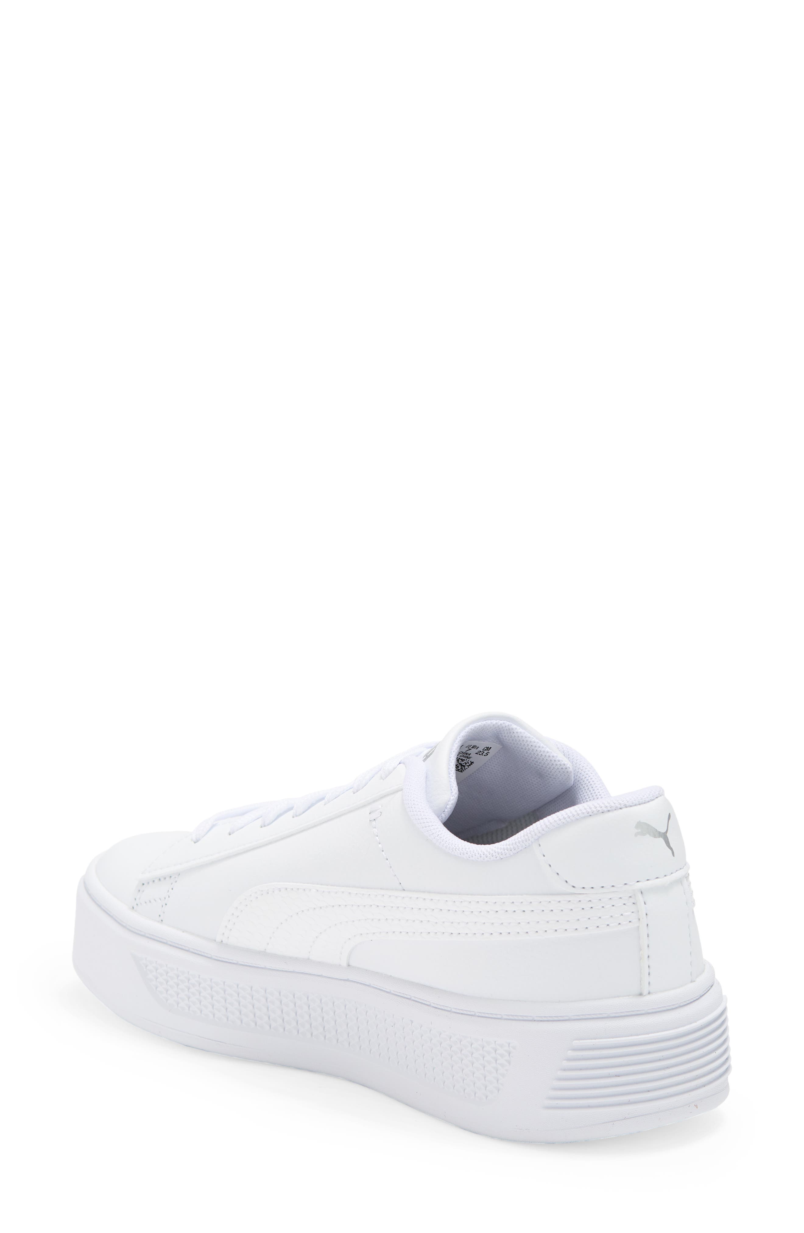 PUMA Smash V3 Snake Embossed Leather Platform Sneaker, Alternate, color, 