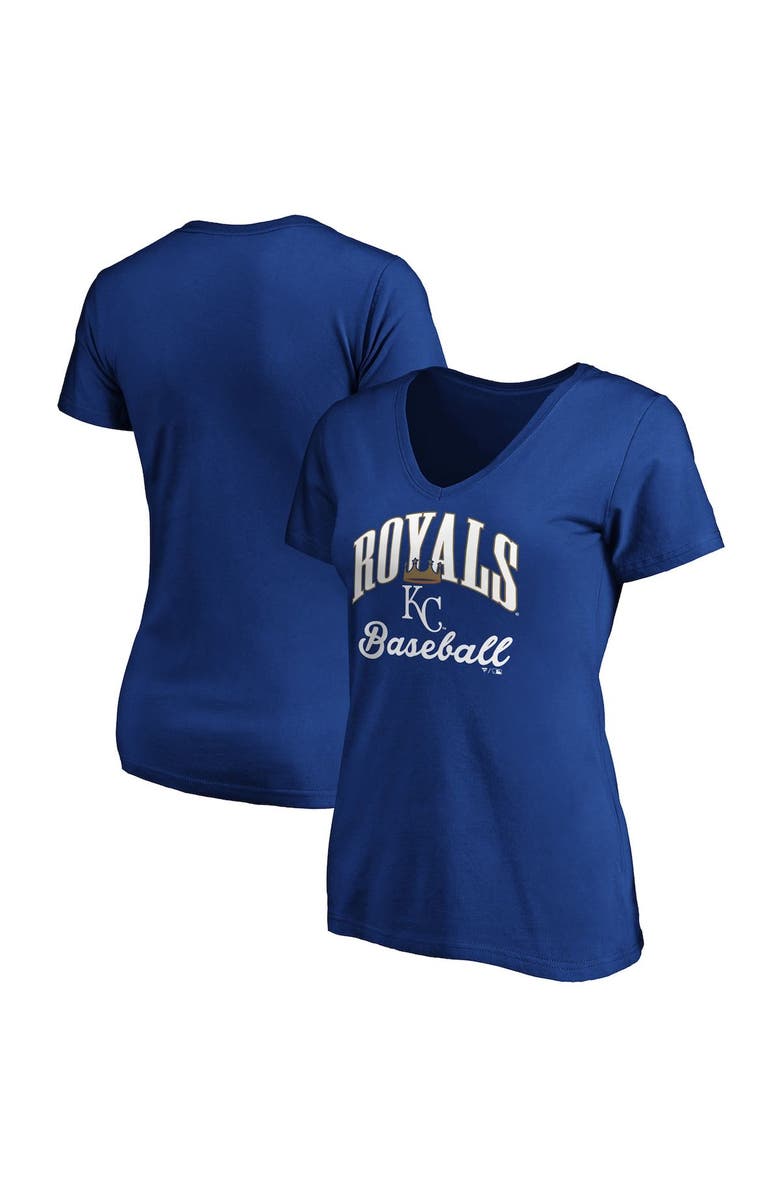 FANATICS Women's Fanatics Branded Royal Kansas City Royals Victory Script V-Neck T-Shirt, Alternate, color, 
