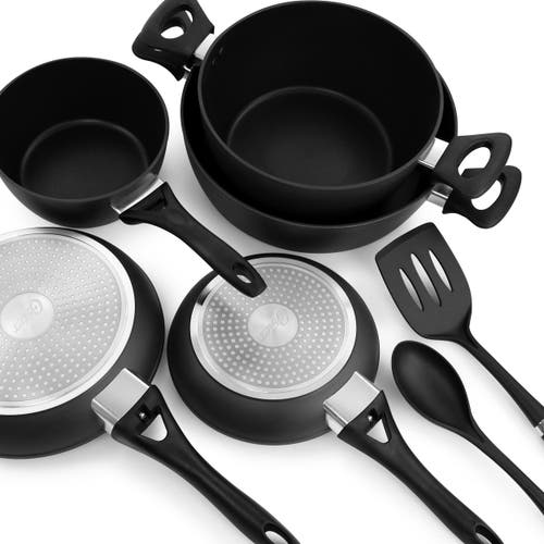 Oster Non Stick 10 Piece Aluminum Cookware Set In Black