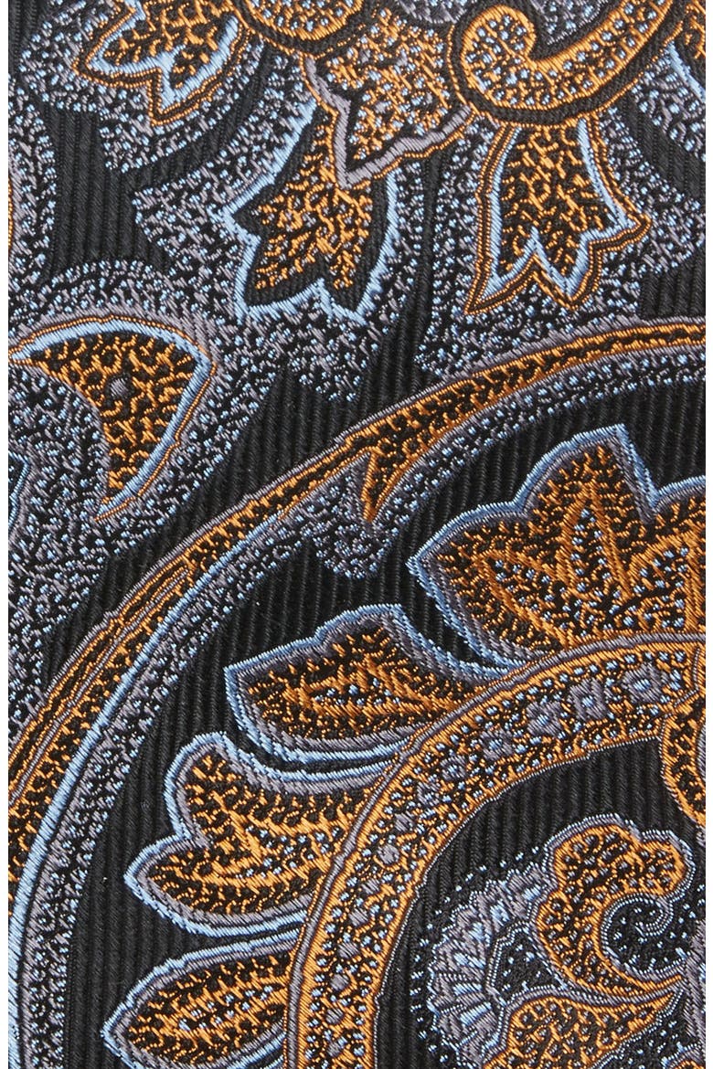 Paisley Silk Tie, Alternate, color, BLACK- GREY