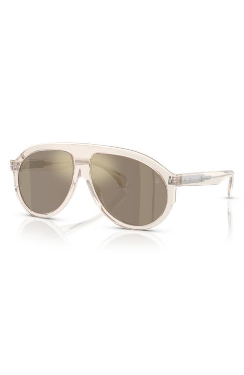 Moncler Fhaite 59mm Polarized Pilot Lenses In Clear/gold