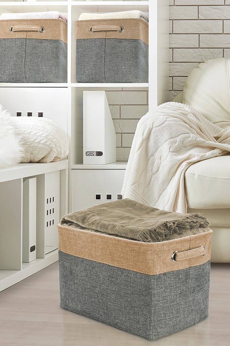 Grey Twill Storage Basket - Set of 3, Alternate, color, GREY