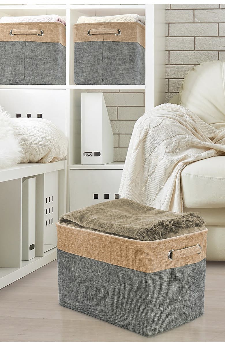 SORBUS Grey Twill Storage Basket - Set of 3, Alternate, color, Grey