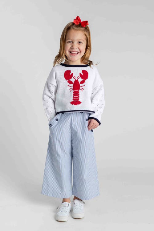 Florence Eiseman Stripe Button Front Pants In Blue