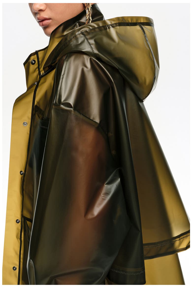 A-line Transparent Trench, Alternate, color, OLIVE
