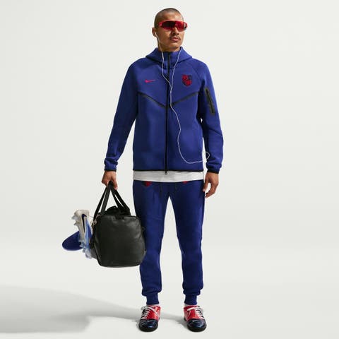 Men's Nike Royal USMNT 2026 Tech Fleece Windrunner Raglan Full-Zip Hoodie