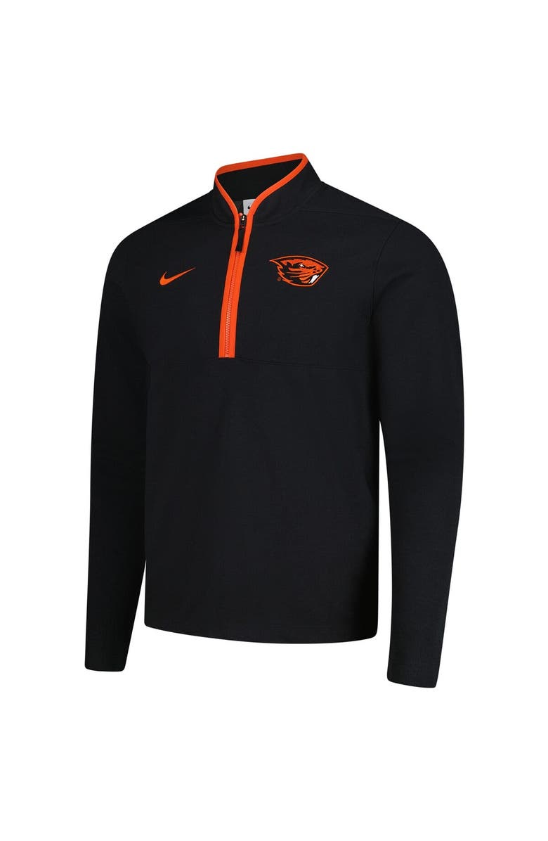 Nike Men's Nike Black Oregon State Beavers Coaches Courtside Basketball Victory Performance Quarter-Zip Top, Alternate, color, 