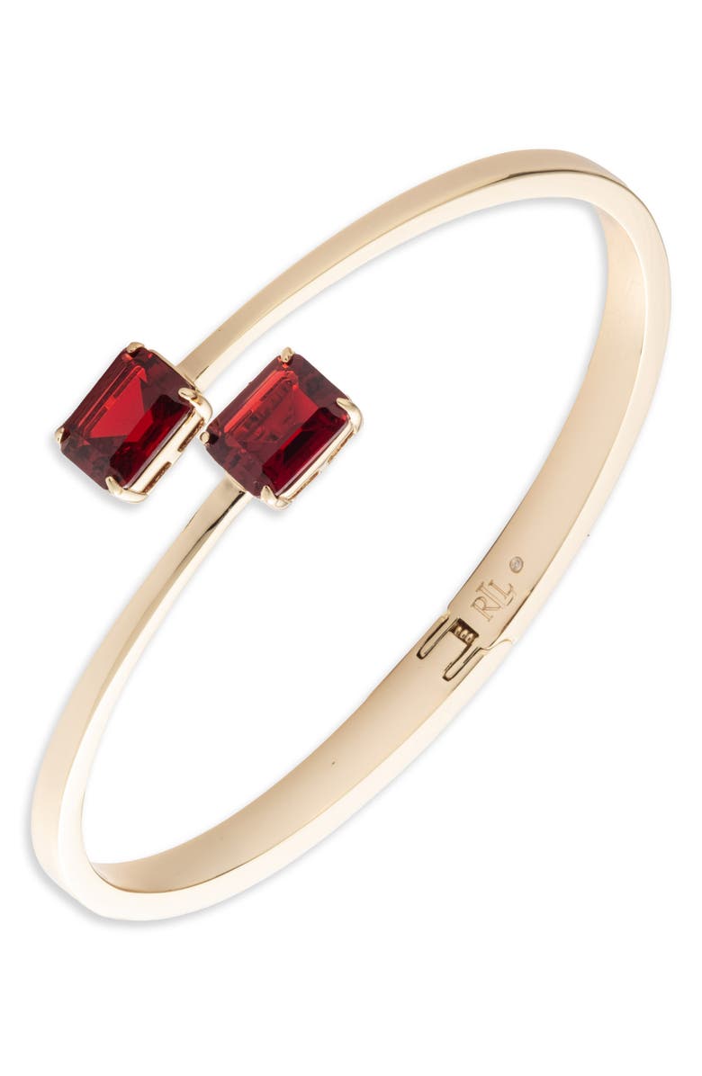 Lauren Ralph Lauren Kensington Bypass Cuff Bracelet, Main, color, Red
