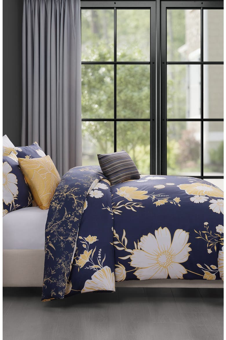 Sunglow Reversible 5-Piece Comforter Set, Alternate, color, BLUE
