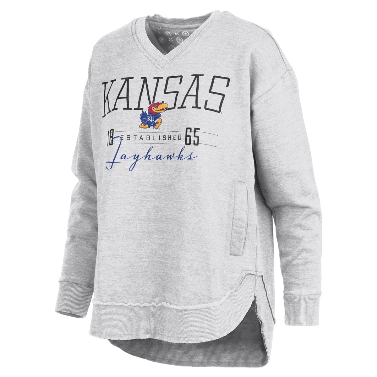PRESSBOX Women's Pressbox Heather Gray Kansas Jayhawks Marcus East Hall ...
