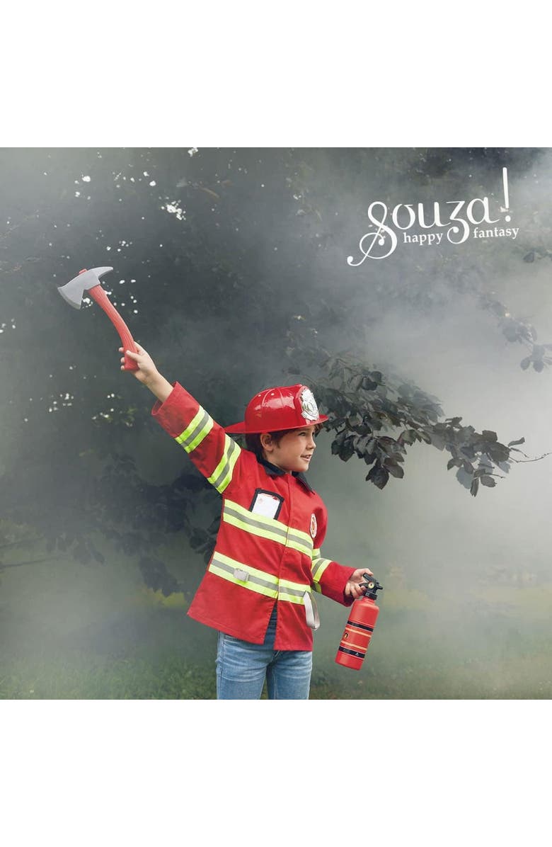 Souza Fireman Costume Set for Children, Includes Accessories, Alternate, color, Red