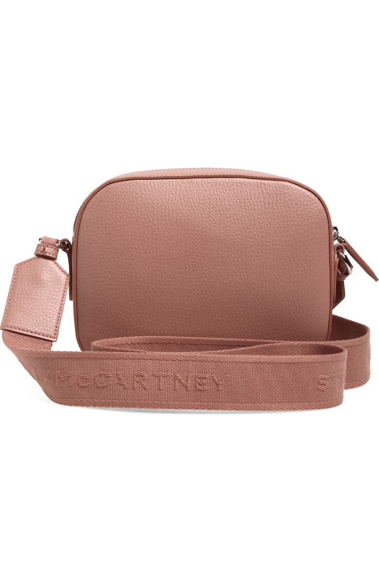 Stella McCartney Small Stud Logo Faux Leather Camera Bag, Alternate, color, Tawny Rose