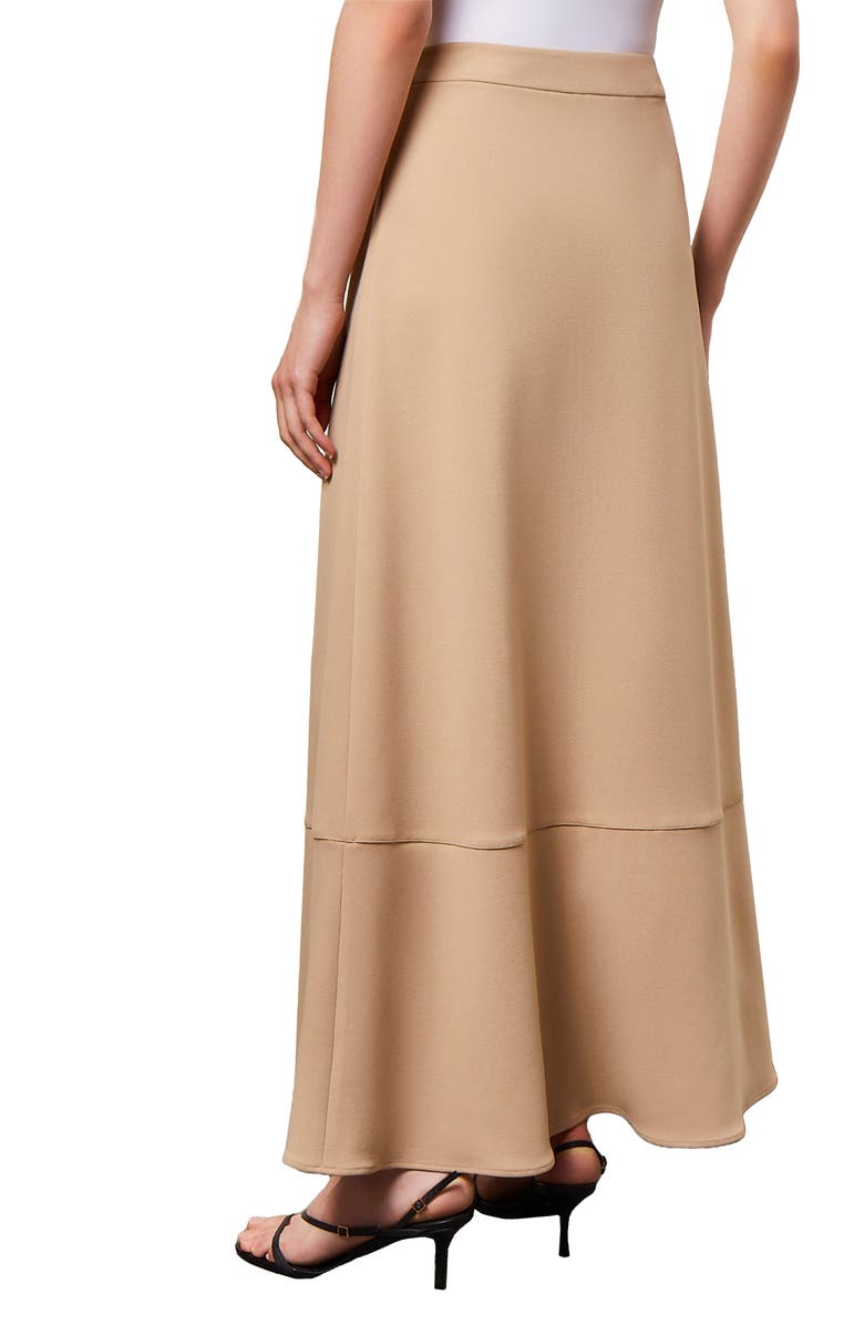 Ming Wang Flare Deco Crêpe de Chine Maxi Skirt, Alternate, color, 