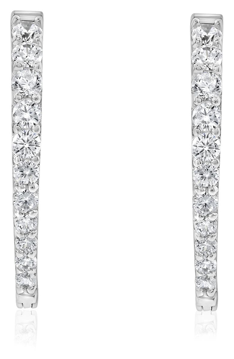 SUZY LEVIAN Cubic Zirconia Teardrop Hoop Earrings, Alternate, color, White