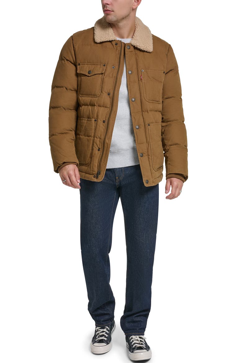 Quilted Chore Jacket, Alternate, color, BROWN
