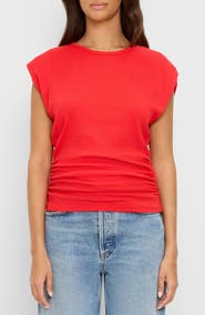 Michael Stars Joni Power Shoulder Rib Top