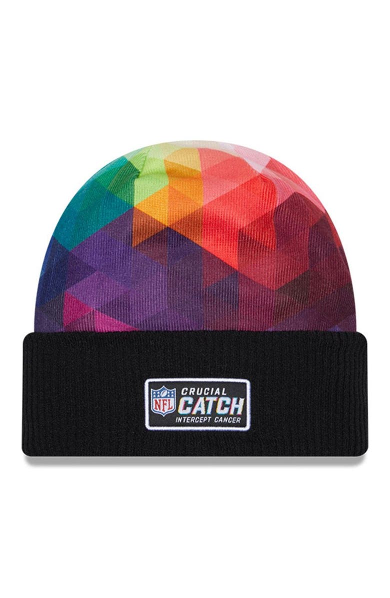 New Era Men's New Era  Black Las Vegas Raiders 2023 NFL Crucial Catch Cuffed Knit Hat, Alternate, color, 