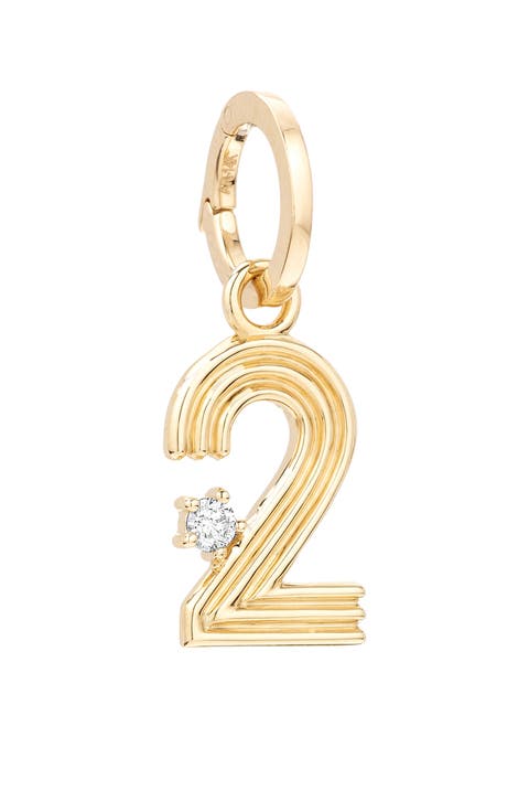 Groovy Number Charm Pendant