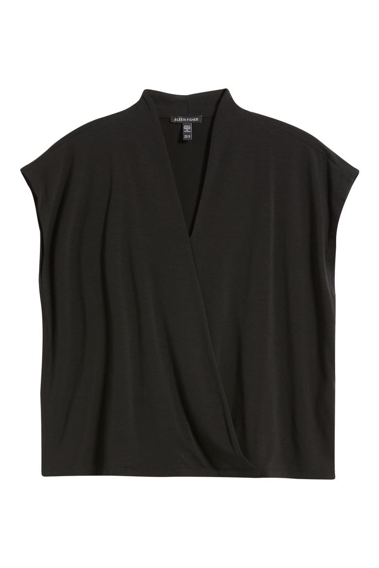 Cap Sleeve Boxy Top, Alternate, color, BLACK