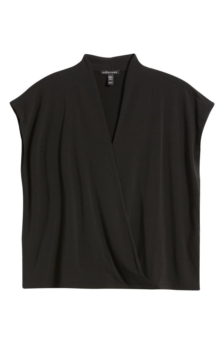 Eileen Fisher Cap Sleeve Boxy Top, Alternate, color, Black