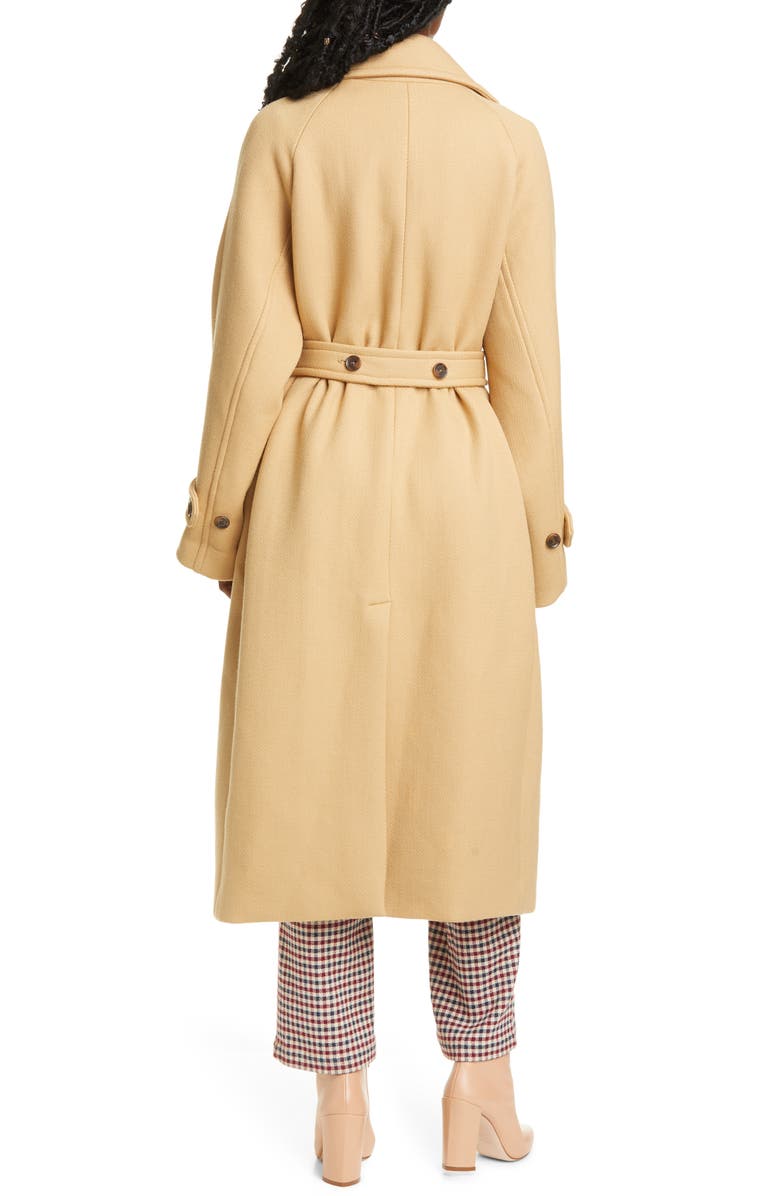 Sea Amber Double Breasted Wool Coat, Alternate, color, 