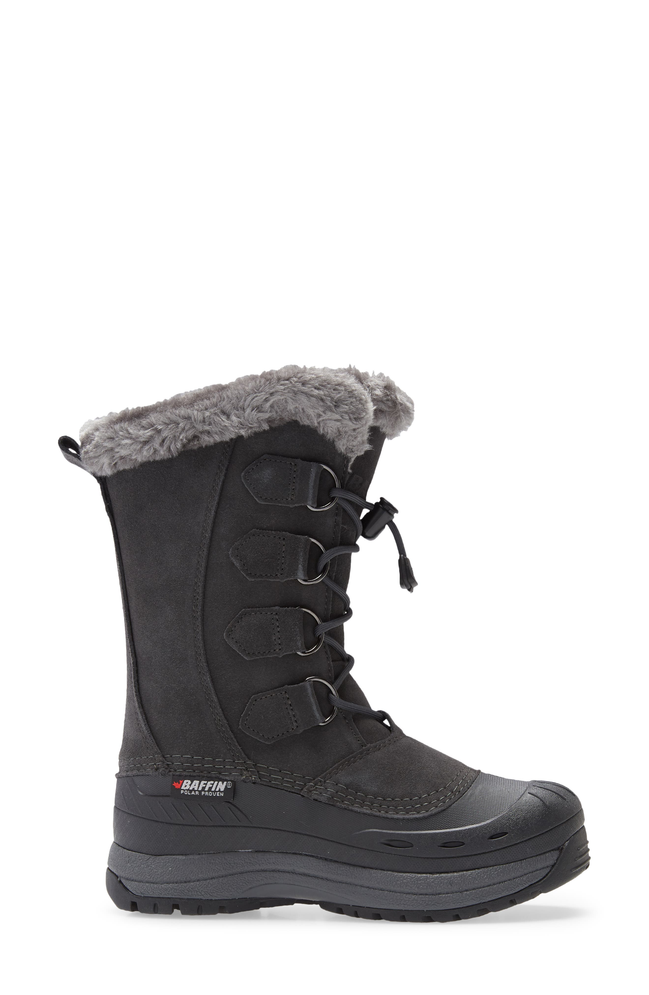 Baffin Chloe Waterproof Winter Boot with Faux Fur Trim, Alternate, color, Charcoal
