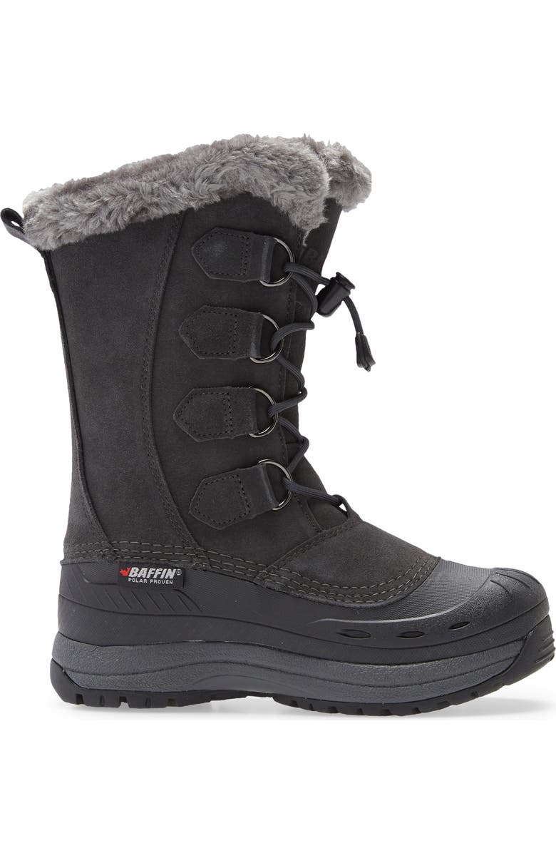 Baffin Chloe Waterproof Winter Boot with Faux Fur Trim, Alternate, color, Charcoal