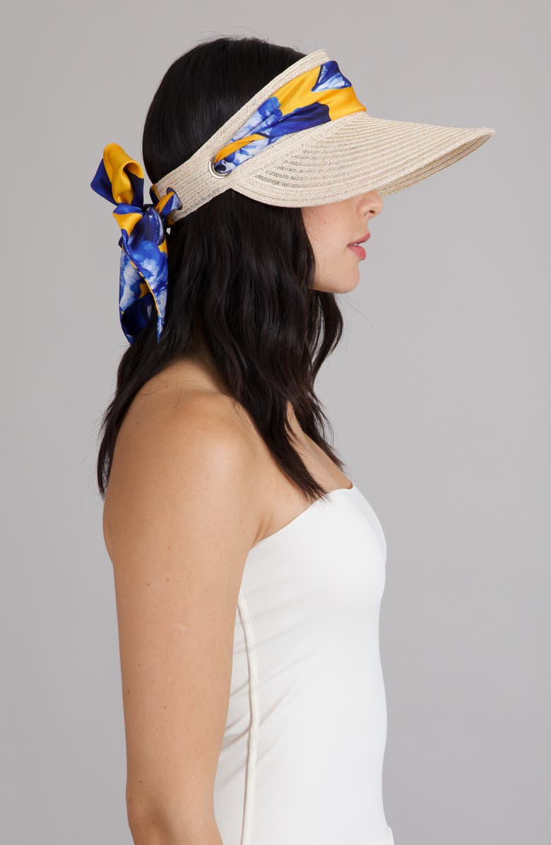 Eugenia Kim Ricky Packable Straw Visor, Alternate, color, Natural