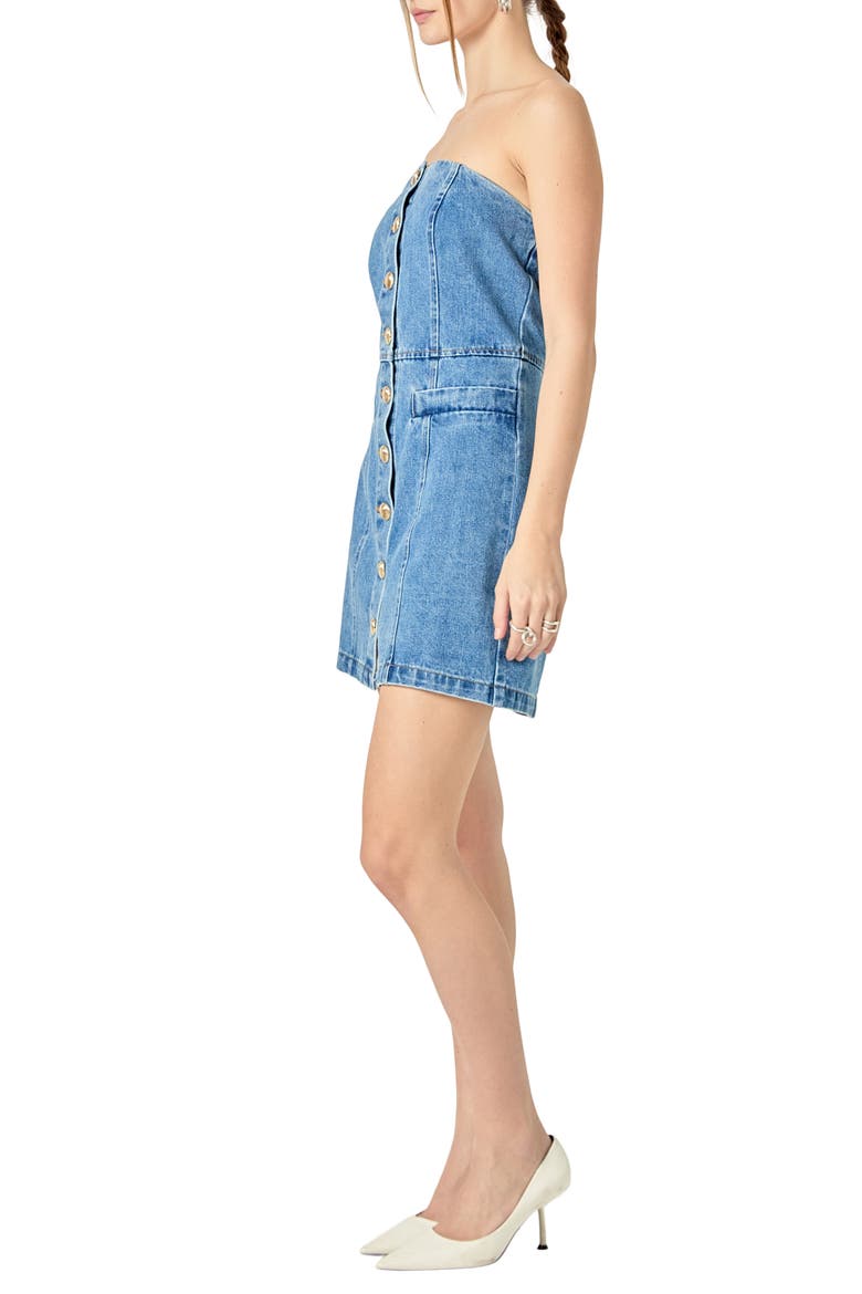 Denim Tube Minidress, Alternate, color, DARK DENIM