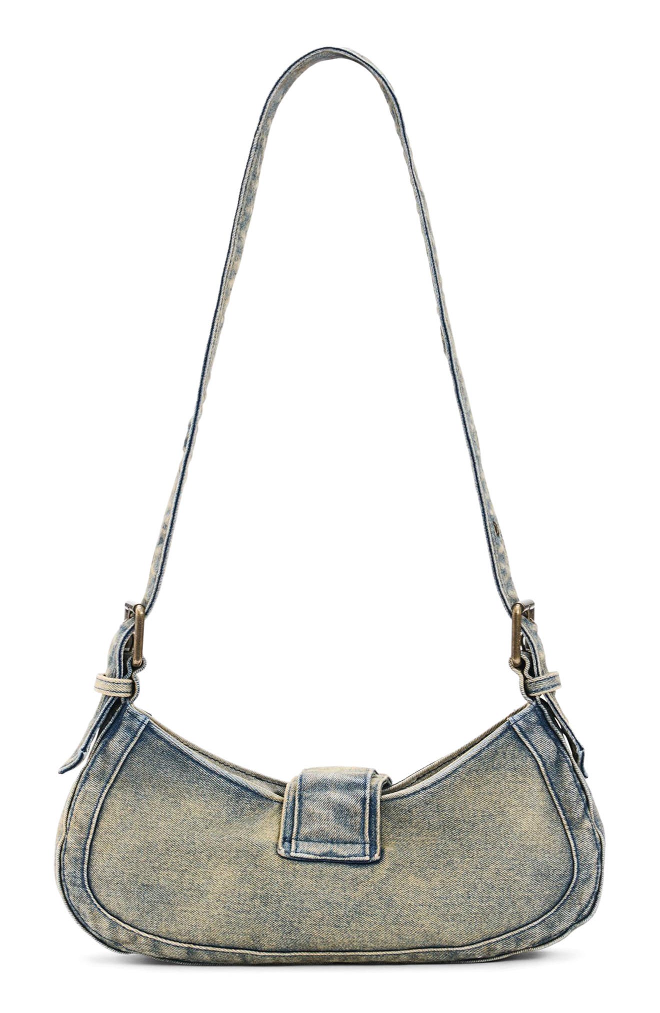 Desigual Denim Shoulder Bag, Alternate, color, Light Green