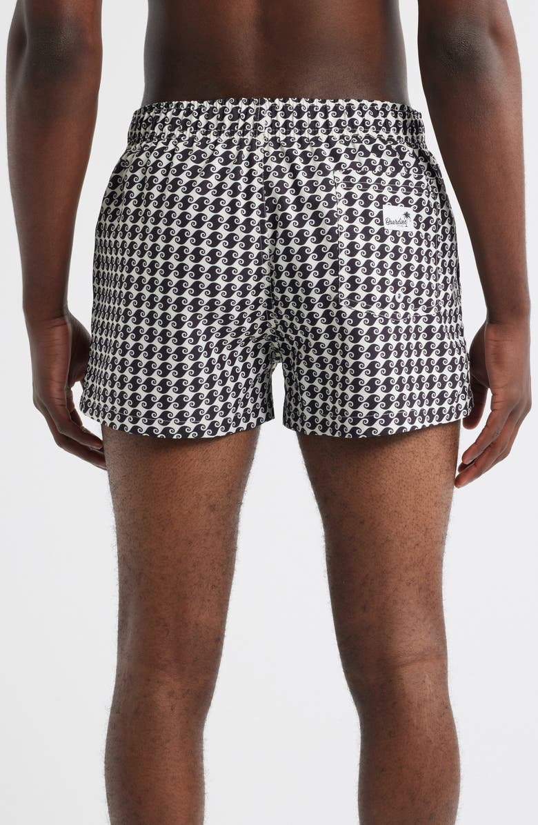 Boardies Printed Short Swim Trunks, Alternate, color, Black/ Cream