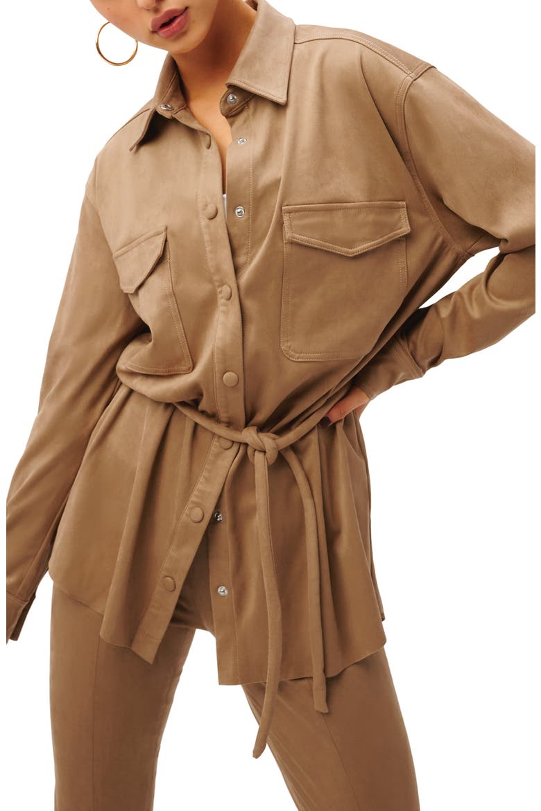 Belted Shirt Jacket, Main, color, WARM CARAMEL003