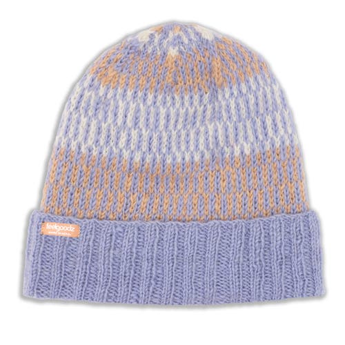Feelgoodz Artisan Hand-knit Adirondack Cap In Purple