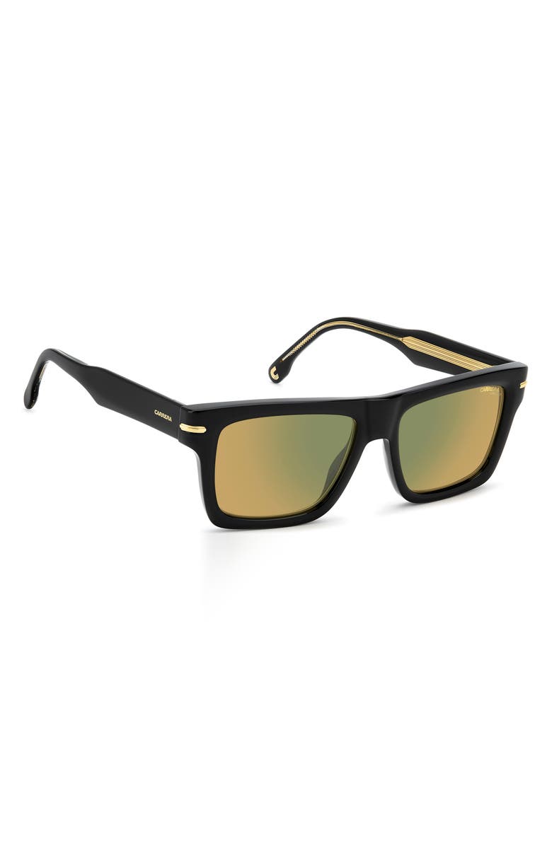 Carrera Eyewear 54mm Rectangular Sunglasses, Alternate, color, Black Yellow