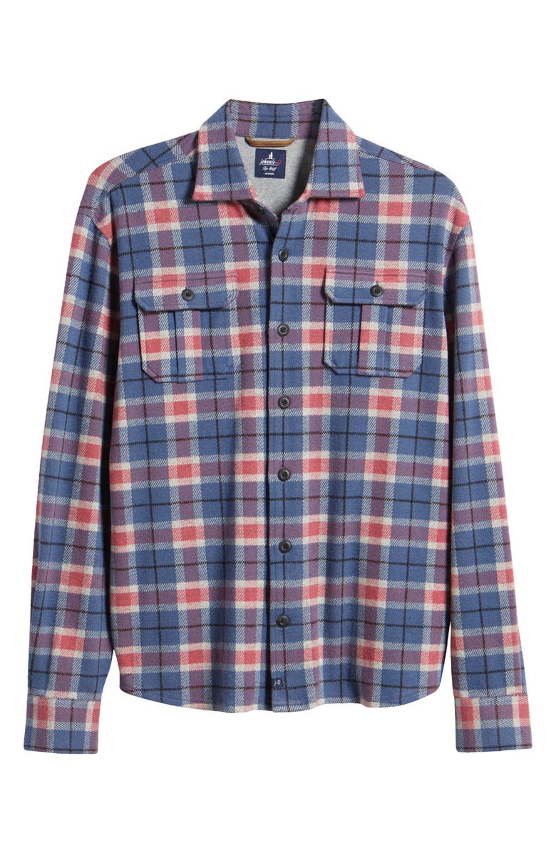 johnnie-O Kaden Plaid Knit Flannel Button-Up Shirt, Alternate, color,