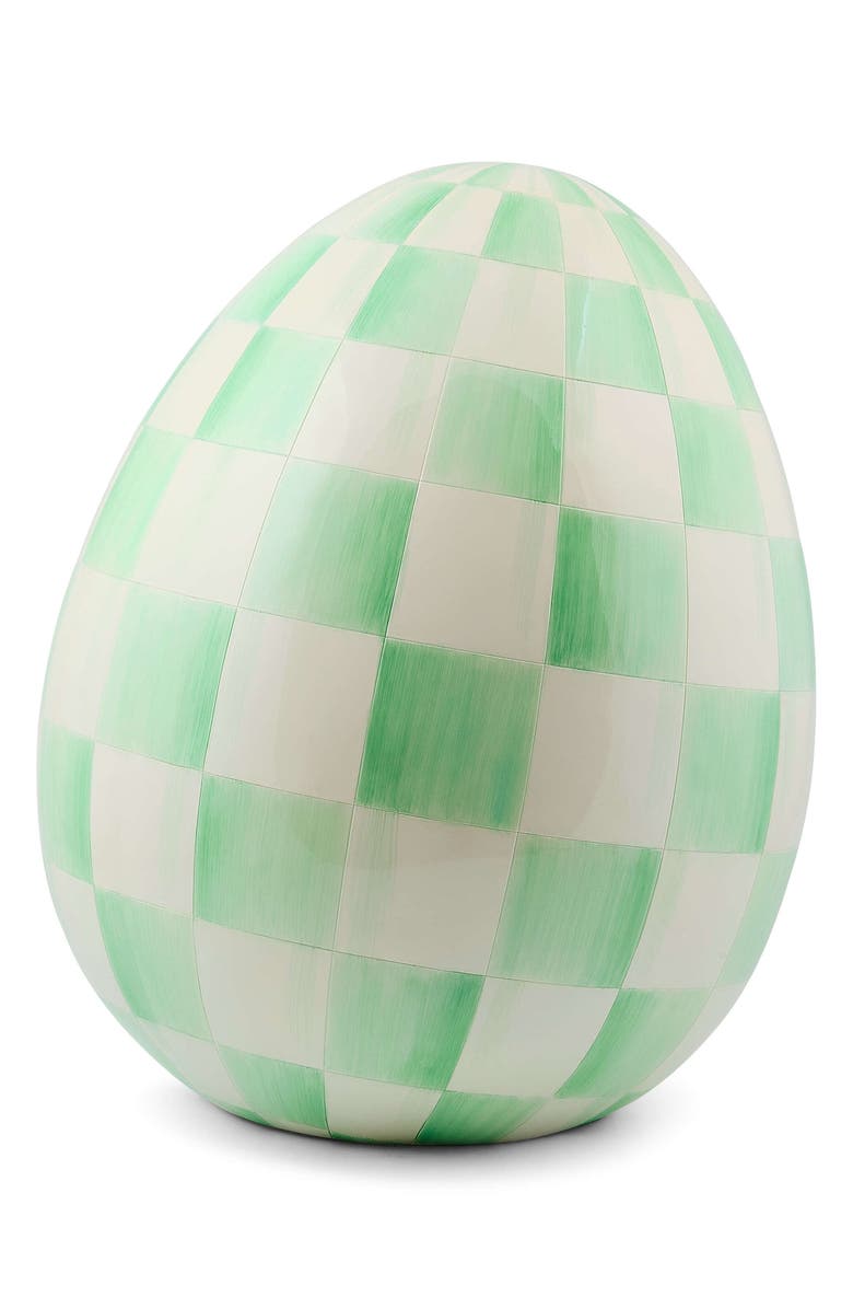 MACKENZIE CHILDS Mint Check Large Egg, Main, color, Green