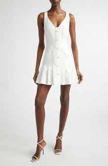 Olana Topstitch Detail Cotton Blend Minidress