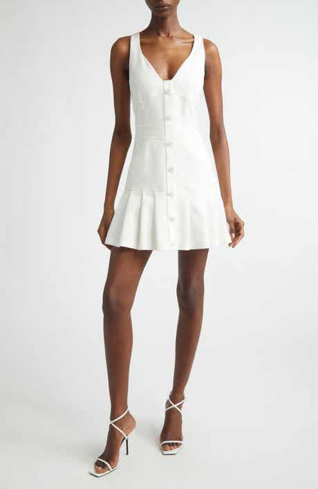 Olana Topstitch Detail Cotton Blend Minidress
