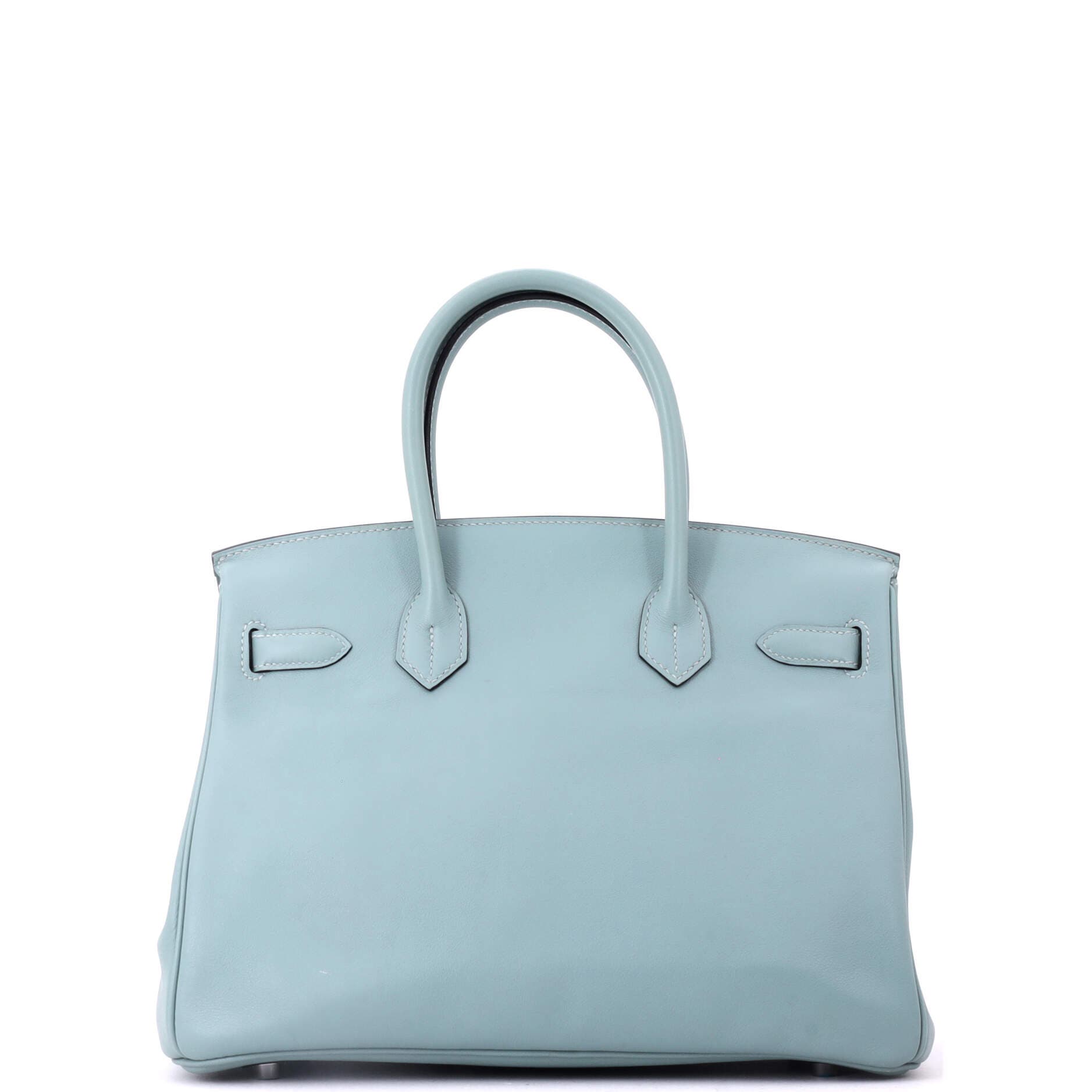 Pre-Owned Hermes Birkin Handbag Blue Swift with Palladium Hardware 30, Alternate, color, Ciel