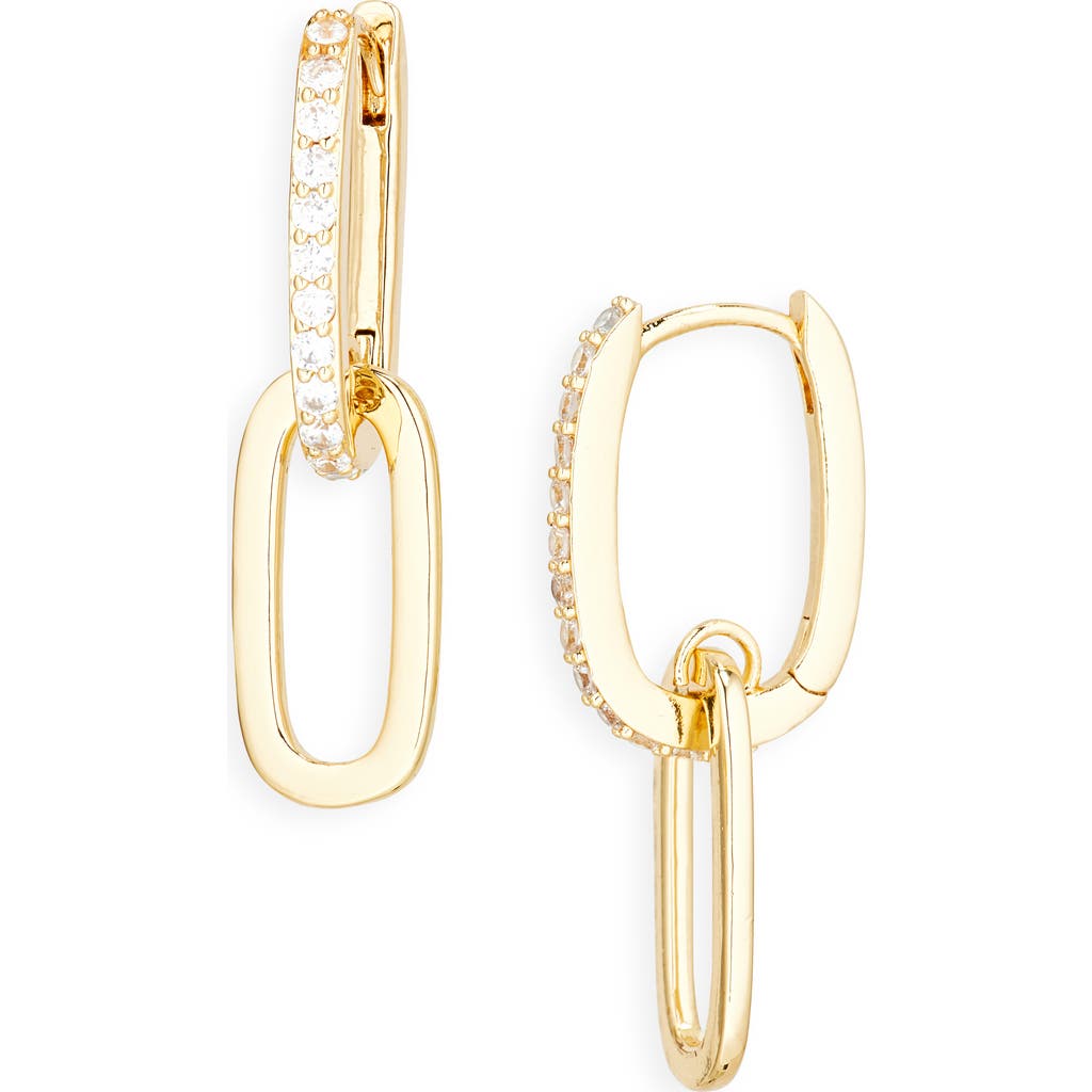 Nordstrom Rack Cubic Zirconia Link Drop Earrings In Gold
