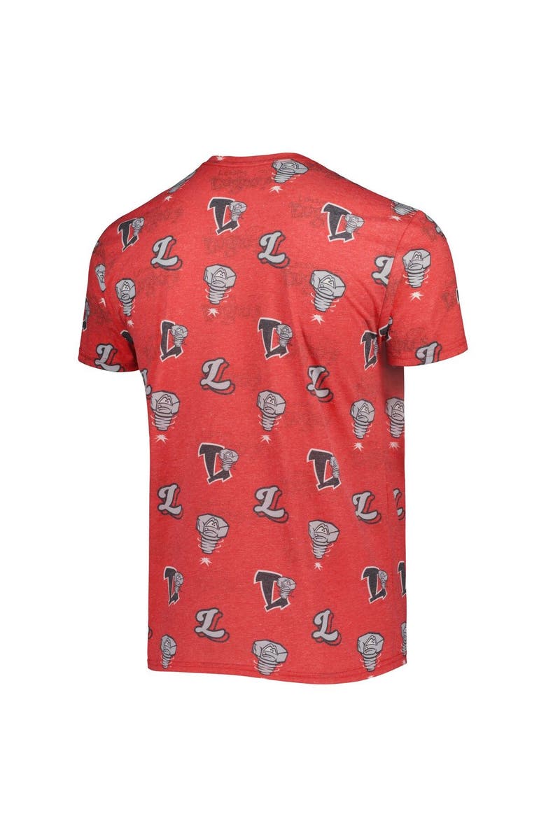 BOXERCRAFT Men's Red Lansing Lugnuts Allover Print Crafted T-Shirt, Alternate, color, Red