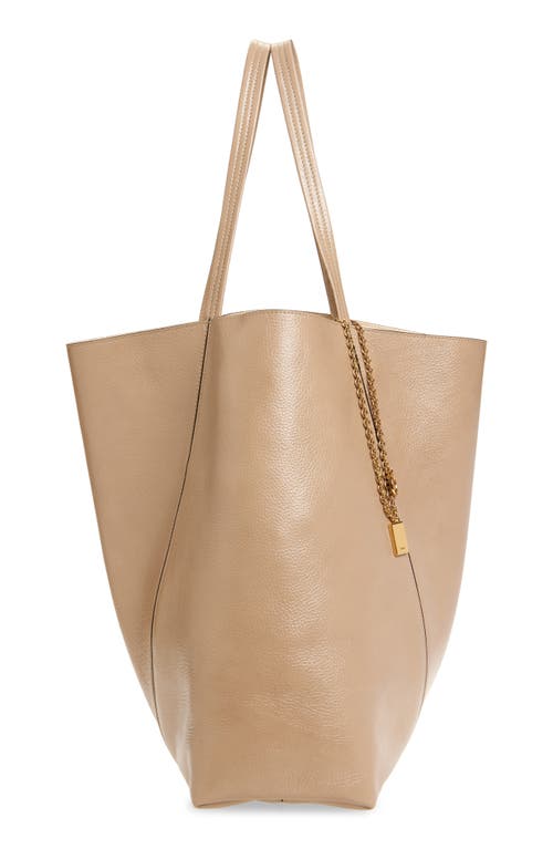 Chloé Large Spin Leather Tote In Brown