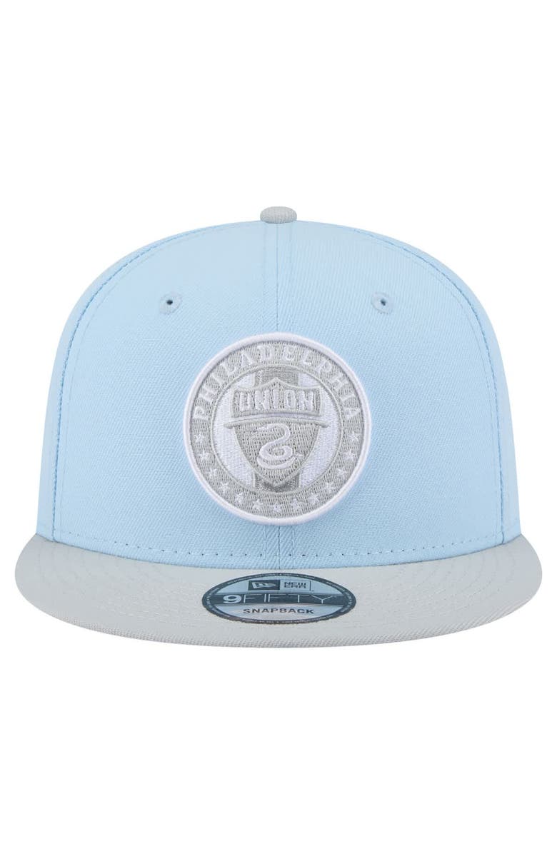 New Era Men's New Era Light Blue Philadelphia Union Color Pack Two-Tone 9FIFTY Snapback Hat, Alternate, color, Light Blue