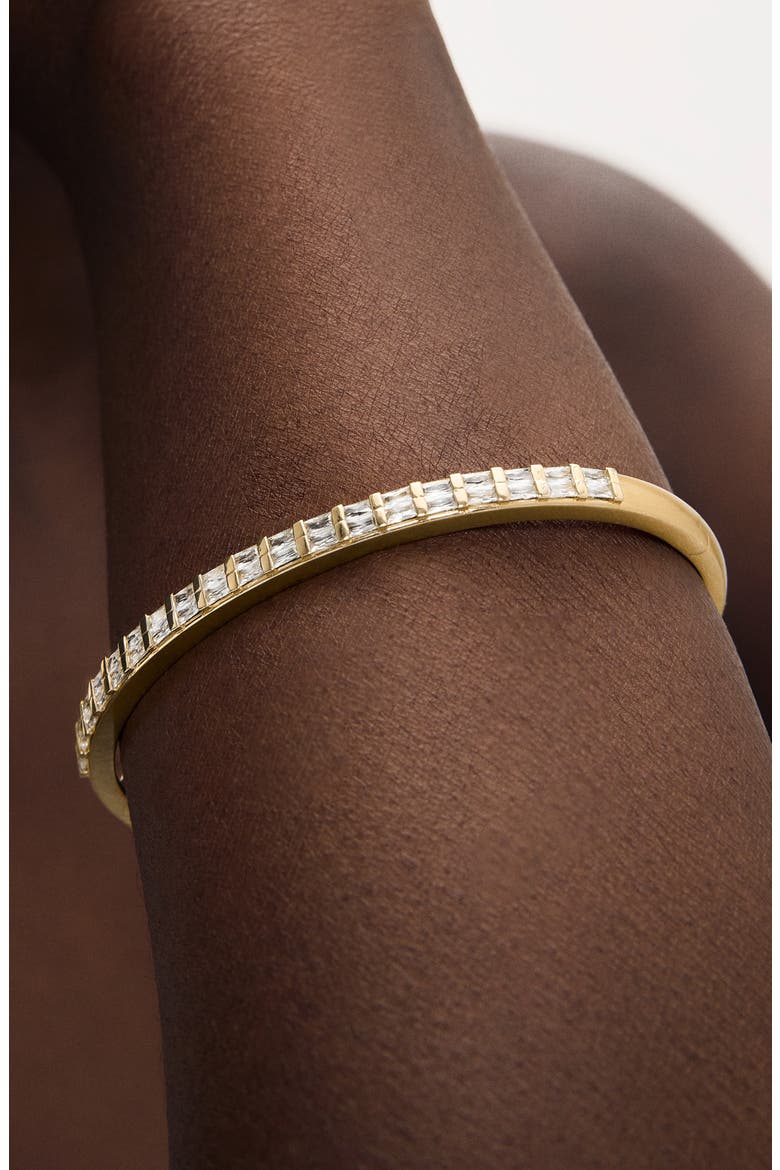 Gia Baguette Bangle, Alternate, color, WHITE CZ/ GOLD