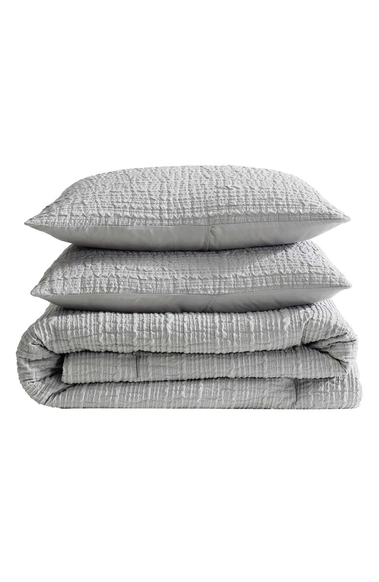 Kenneth Cole New York Serenity Wavy Lines Embossed Comforter Set, Main, color, Grey