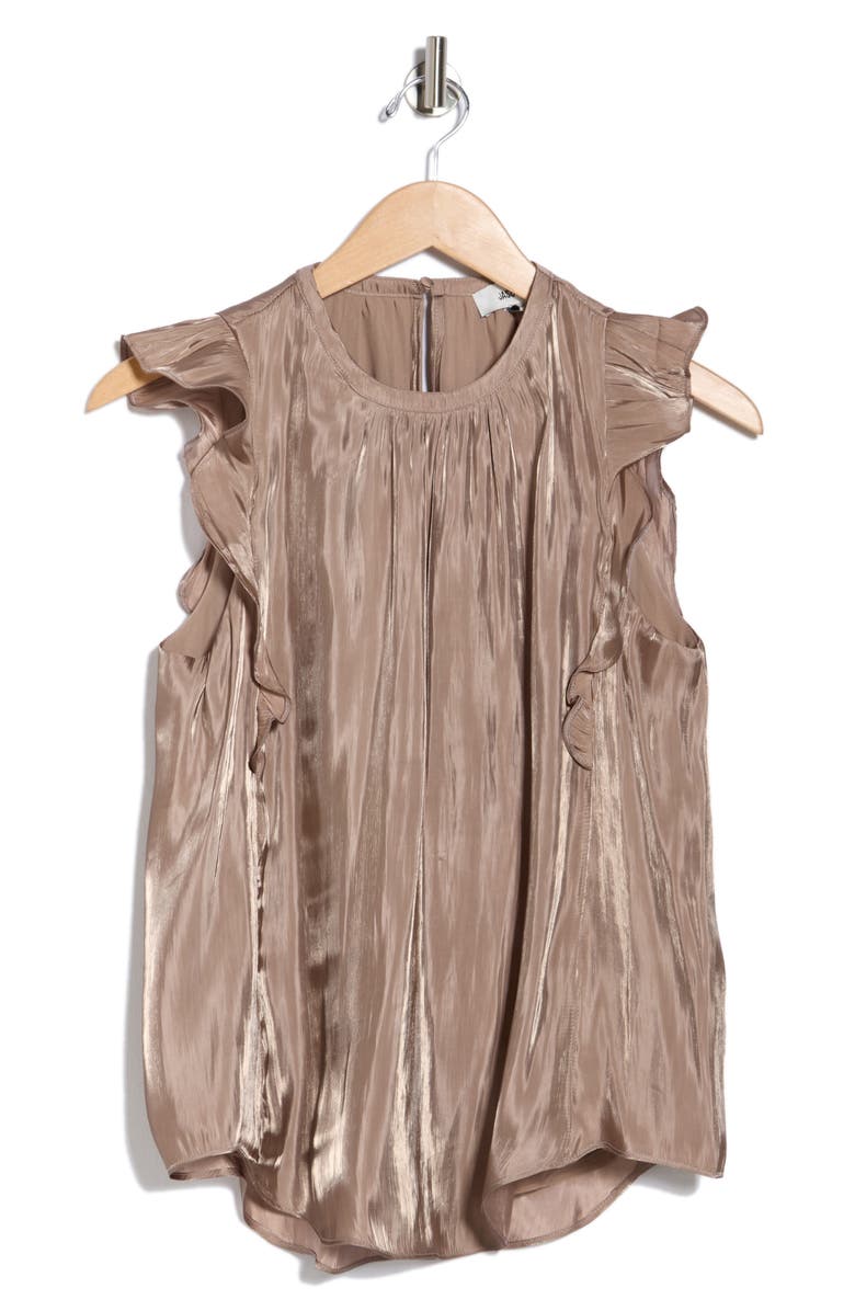 JASON WU Ruffle Cap Sleeve Top, Alternate, color, Mocha