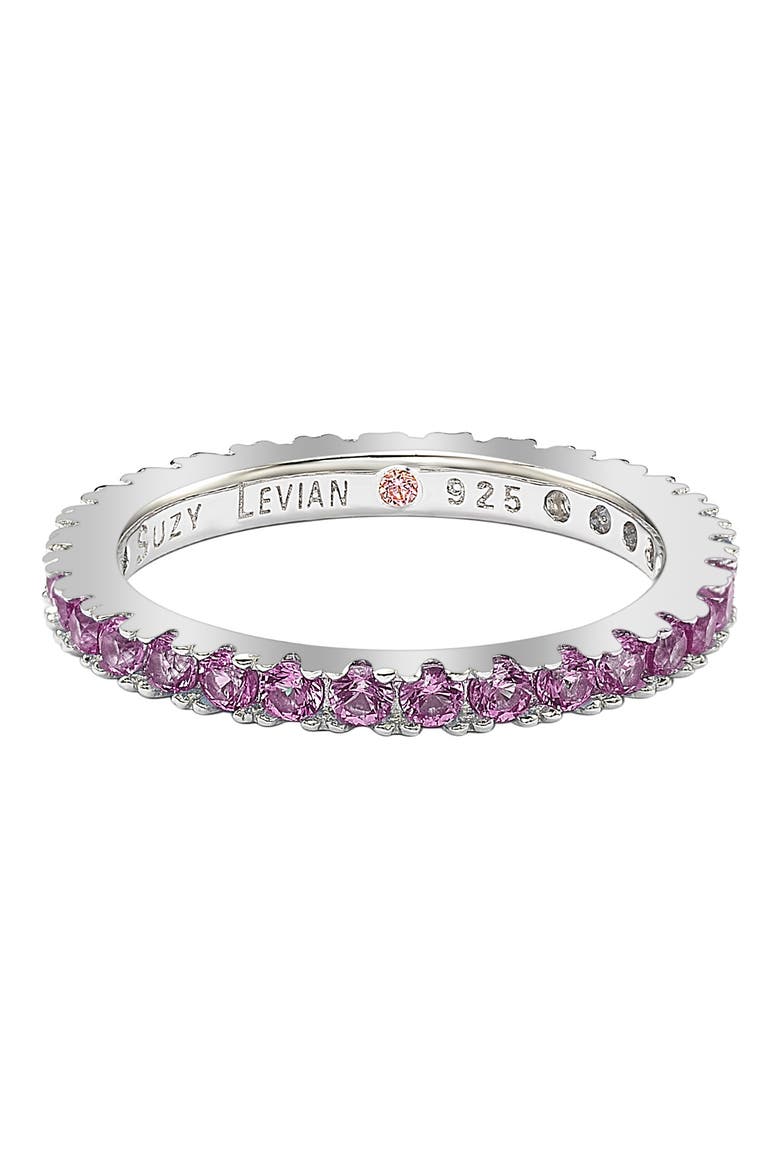 Pink CZ Eternity Band Ring, Alternate, color, PINK