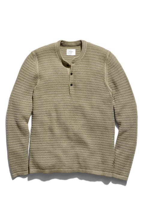 Garment Dyed Links Henley Sweater
