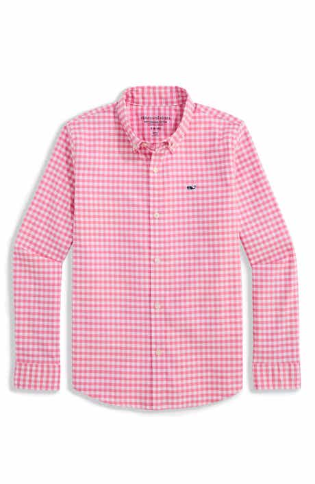 Kids' Skysail Gingham Performance Cotton Button Down Shirt