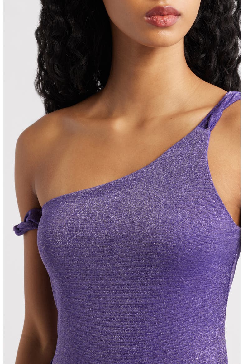 Shelby Metallic Body-Con Minidress, Alternate, color, DEEP VIOLET